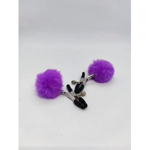 Зажимы на соски DS Fetish Nipple clamps metal poliester violet