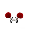 Затискачі на соски DS Fetish Nipple clamps metal poliester red