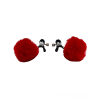 Затискачі на соски DS Fetish Nipple clamps metal poliester red
