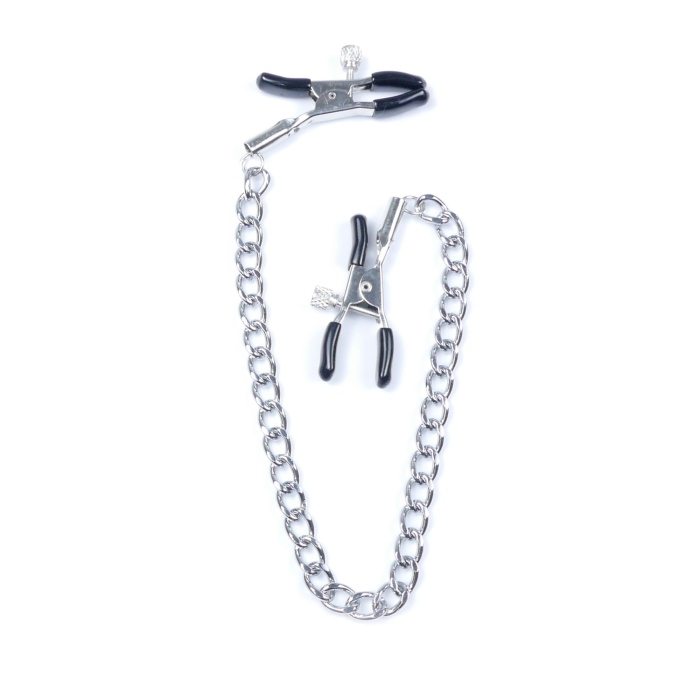 Затискачі на соски DS Fetish Nipple clamps iron L silver 64 g