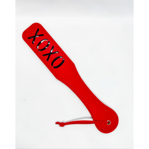 Шлепалка DS Fetish XOXO Paddle round angle red