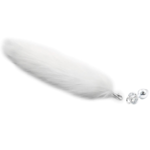 Анальна пробка штучне хутро DS Fetish Anal plug faux fur fox tail white polyeste