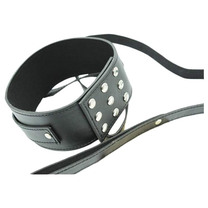 Нашийник з повідцем DS Fetish Collar with leash black metal