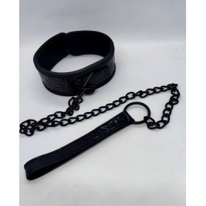 Нашийник з повідцем DS Fetish Collar with leash black iron