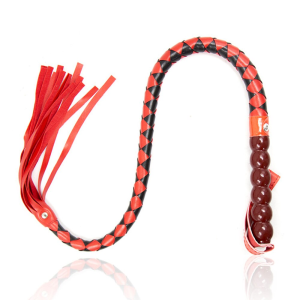 Флогер DS Fetish Mahogany flogger dark red/black/red