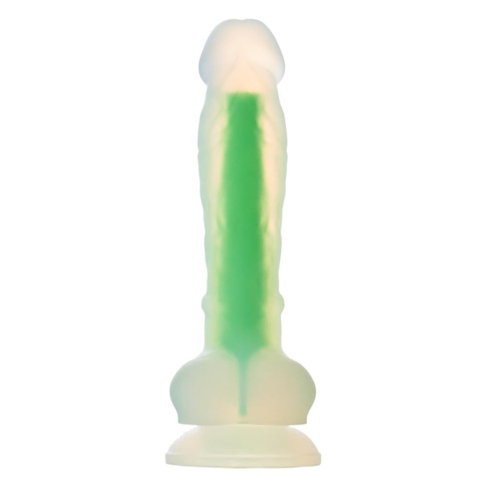 Фаллоімітатор люмінесцентний на присосці Dream Toys RADIANT Glow In The Dark зелений, S