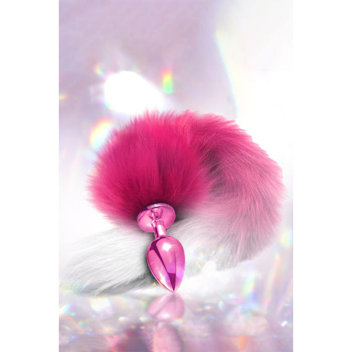 Анальний корок з хвостом Global Novelties NIXIE METAL BUTT PLUG WITH OMBRE TAIL