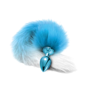 Анальна пробка з хвостом Global Novelties NIXIE METAL BUTT PLUG WITH OMBRE TAIL