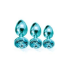 Набір анальних пробок Global Novelties NIXIE METAL BUTT PLUG TRAINER SET, BLUE METALLIC
