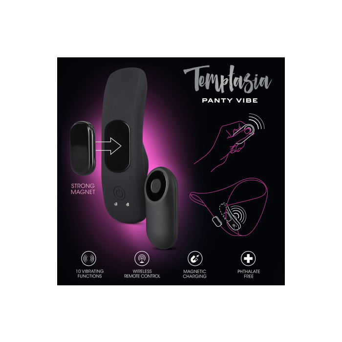 Потужний вібратор для трусиків з дистанційним керуванням TEMPTASIA REMOTE CONTROL PANTY VIBE BLACK