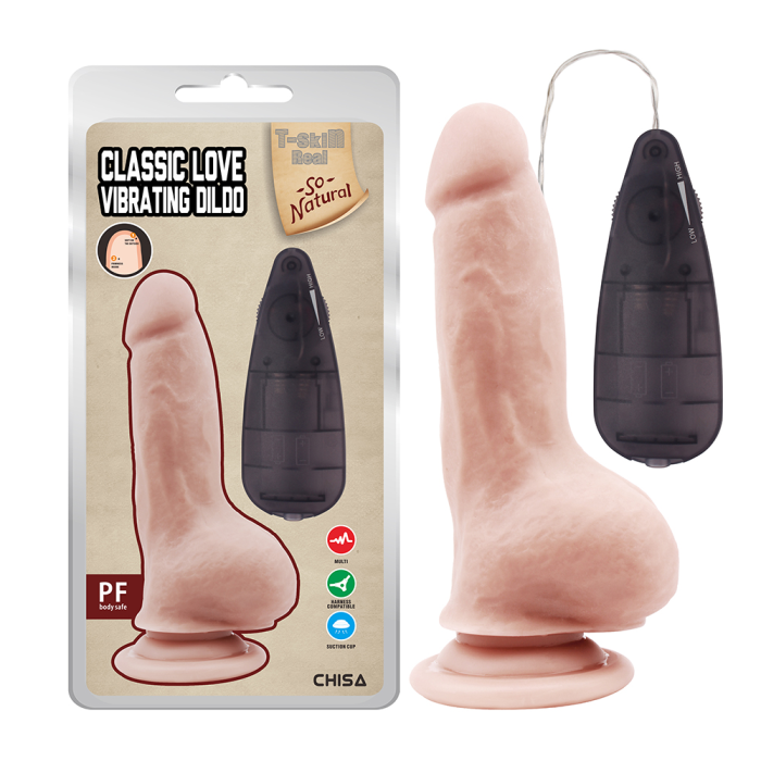 Вібратор реалістичний на присосці Сhisa T-skin ReaL Classic LOVE з пультом керування