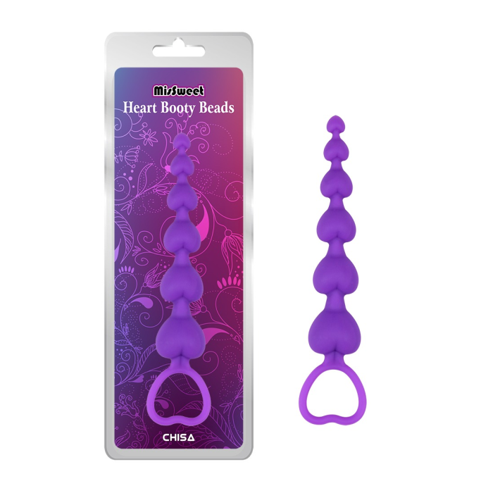 Анальний стимулятор серця (ланцюжок) Chisa MisSweet Heart Booty Beads, фіолетовий