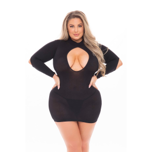 Сукня Pink Lipstick Lingerie з відкритою спиною та глибоким декольте, чорна, PLUS SIZE