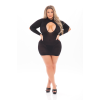 Сукня Pink Lipstick Lingerie з відкритою спиною та глибоким декольте, чорна, PLUS SIZE