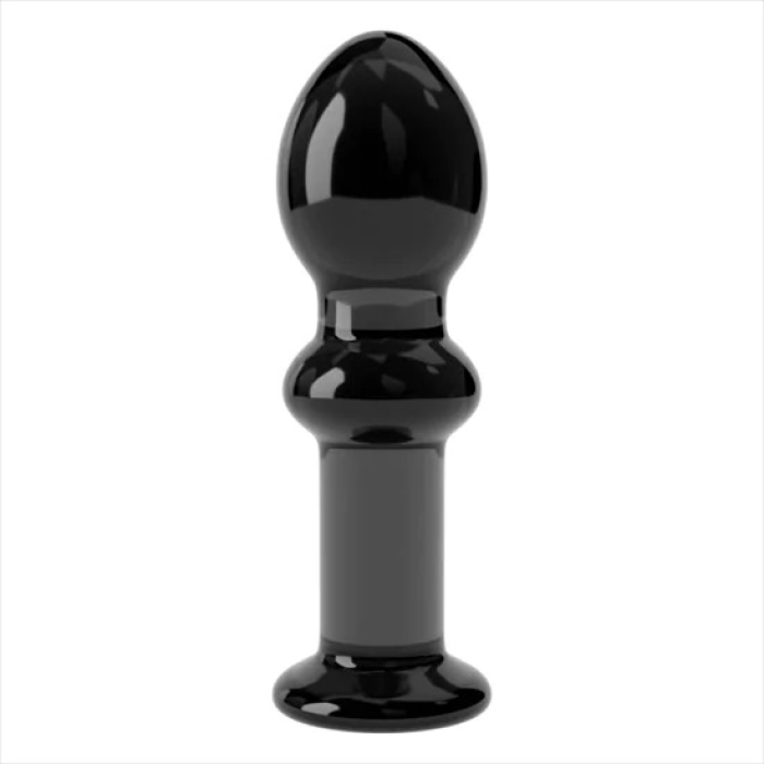 Скляна анальна пробка 4,5" Glass Romance Black