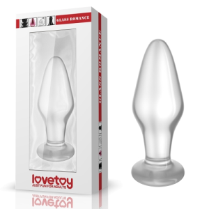 Скляний анальний затор 4,3" Lovetoy Glass Romance Clear
