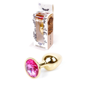 Анальна пробка з червоним каменем Plug-Jewellery Gold PLUG-Pink
