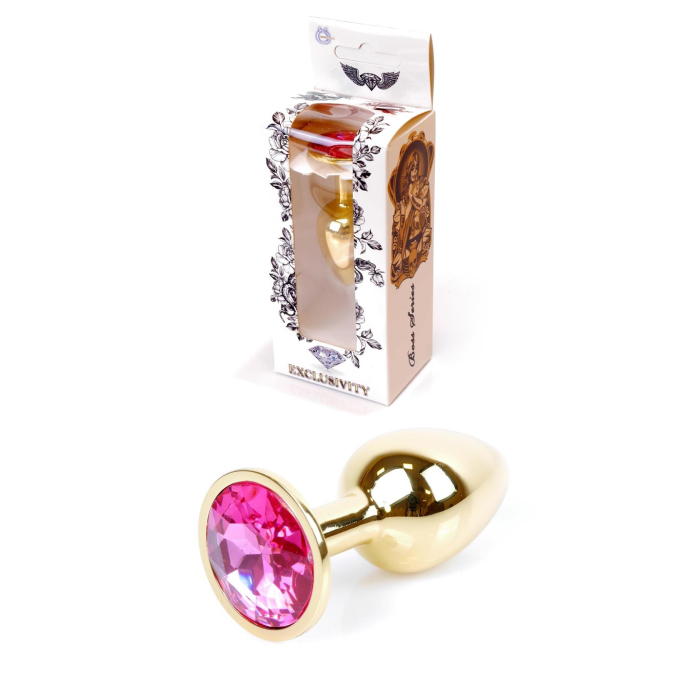Анальна пробка з червоним каменем Plug-Jewellery Gold PLUG-Pink