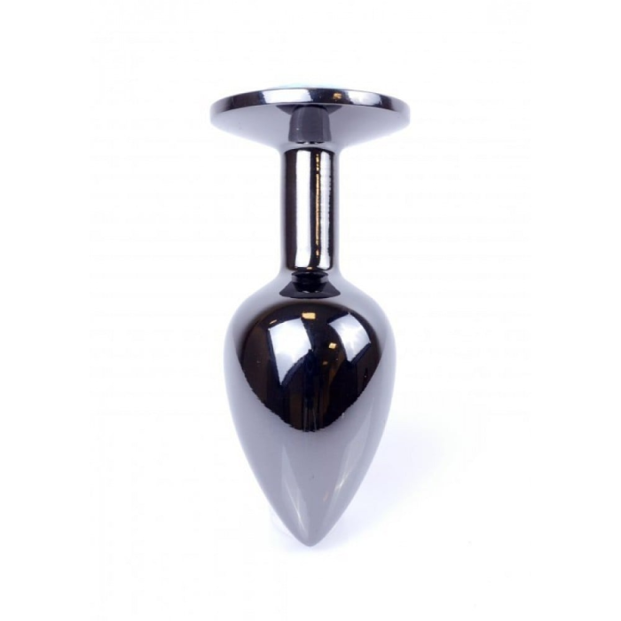 Анальна пробка з каменем Plug-Jewellery Dark Silver PLUG-Rose розмір S
