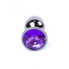Анальна пробка з каменем Plug-Jewellery Dark Silver PLUG-Purple розмір S