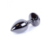 Анальна пробка з каменем Plug-Jewellery Dark Silver PLUG-Purple розмір S