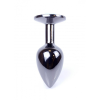 Анальна пробка з каменем Plug-Jewellery Dark Silver PLUG-Purple розмір S