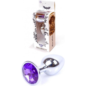 Анальна пробка з каменем Plug-Jewellery Silver PLUG-Purple розмір S