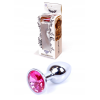 Анальна пробка з каменем Plug-Jewellery Silver PLUG-Pink розмір S
