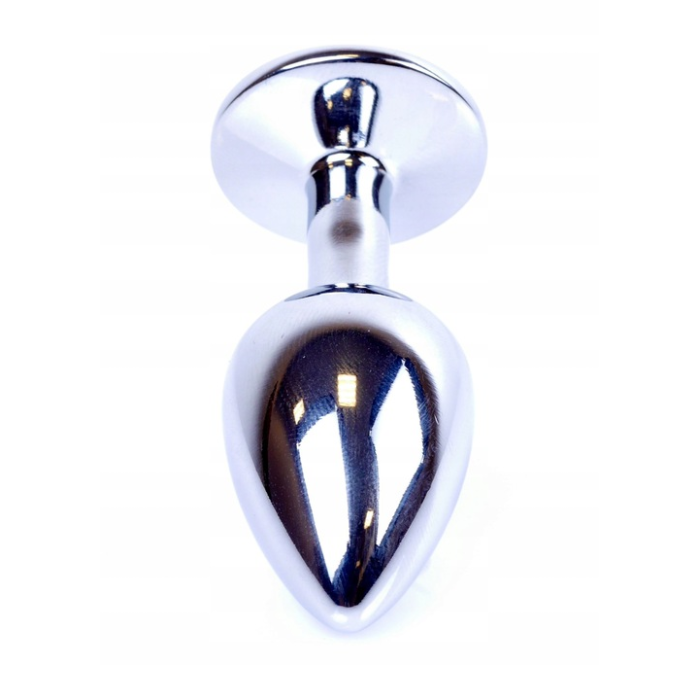 Анальна пробка з каменем Plug-Jewellery Silver PLUG-Pink розмір S