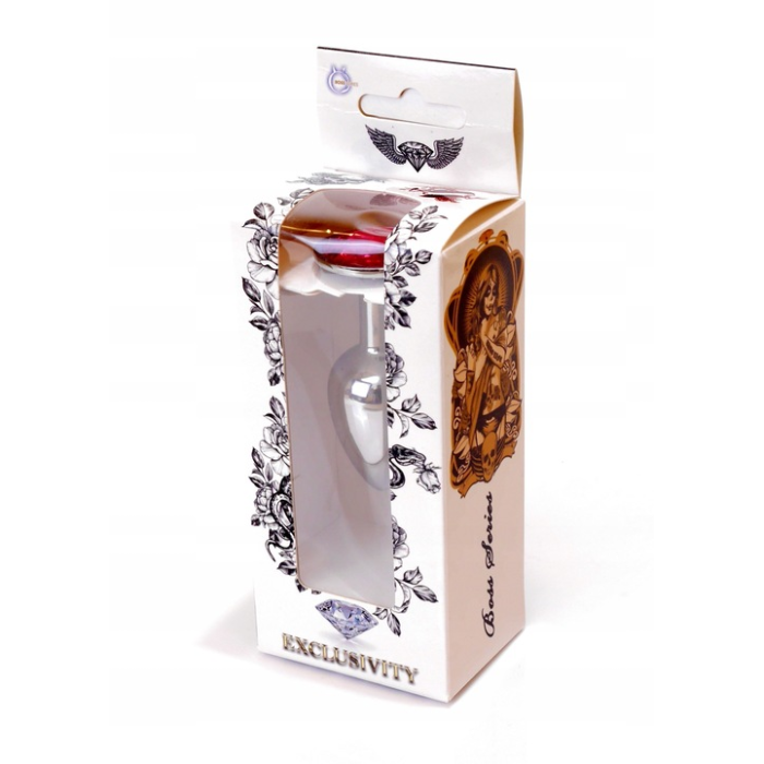 Анальна пробка з каменем Plug-Jewellery Silver PLUG-Pink розмір S