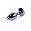 Анальна пробка з каменем Plug-Jewellery Dark Silver PLUG-Pink розмір S