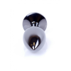 Анальна пробка з каменем Plug-Jewellery Dark Silver PLUG-Pink розмір S