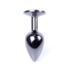 Анальна пробка з каменем Plug-Jewellery Dark Silver PLUG-Pink розмір S