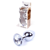 Анальна пробка з каменем Plug-Jewellery Silver PLUG- Clear розмір S