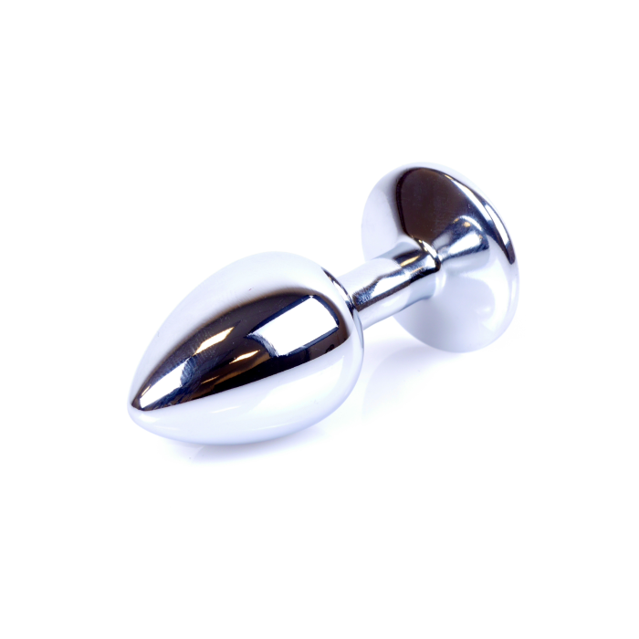 Анальна пробка з каменем Plug-Jewellery Silver PLUG- Clear розмір S