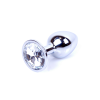 Анальна пробка з каменем Plug-Jewellery Silver PLUG- Clear розмір S