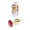 Анальна пробка з каменем Plug-Jewellery Gold PLUG- Red розмір S