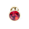 Анальна пробка з каменем Plug-Jewellery Gold PLUG- Red розмір S