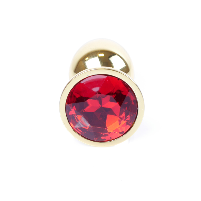Анальна пробка з каменем Plug-Jewellery Gold PLUG- Red розмір S