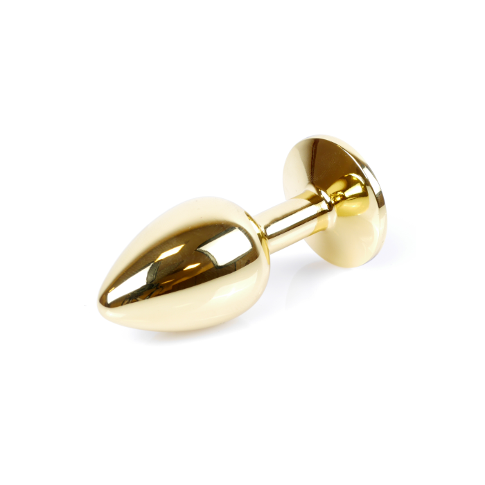 Анальна пробка з каменем Plug-Jewellery Gold PLUG- Red розмір S