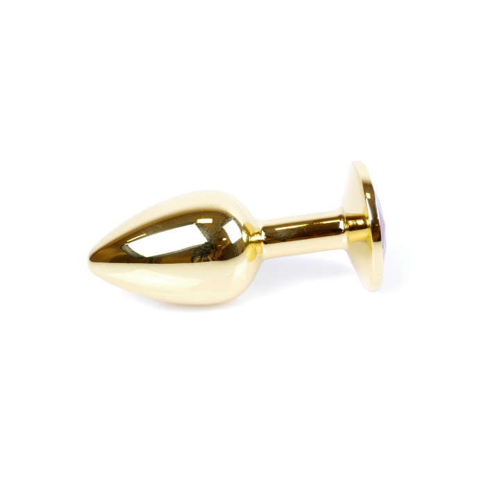 Анальна пробка з каменем Plug-Jewellery Gold PLUG- Red розмір S