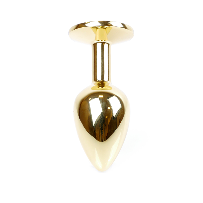 Анальна пробка з каменем Plug-Jewellery Gold PLUG- Red розмір S