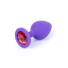 Анальная пробка с камнем Plug-Jewellery Purple Silicon PLUG Medium- Red Diamond размер М