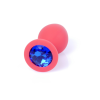 Анальна пробка з каменем Plug-Jewellery Red Silicon PLUG Medium- Blue Diamond розмір М