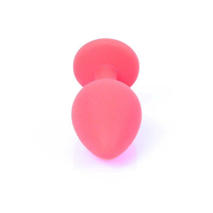 Анальна пробка з каменем Plug-Jewellery Red Silicon PLUG Medium- Blue Diamond розмір М