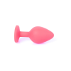 Анальна пробка з каменем Plug-Jewellery Red Silicon PLUG Medium- Blue Diamond розмір М