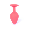 Анальна пробка з каменем Plug-Jewellery Red Silicon PLUG Medium- Blue Diamond розмір М