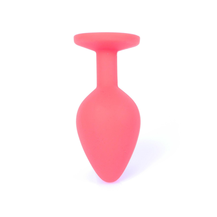 Анальна пробка з каменем Plug-Jewellery Red Silicon PLUG Medium- Blue Diamond розмір М
