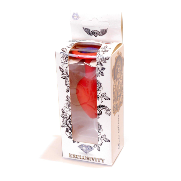 Анальна пробка з каменем Plug-Jewellery Red Silicon PLUG Medium- Blue Diamond розмір М