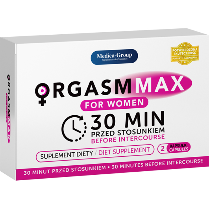 Таблетки ORGASM MAX оргазм та лібідо жінок, (ціна за упаковку, 2 капсули)